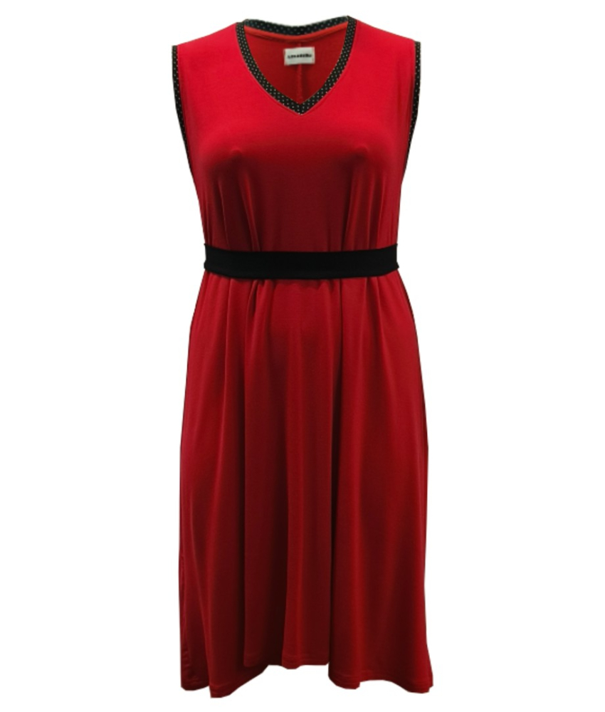 Rød plus size sommerkjole i modal. Moon Soft Red