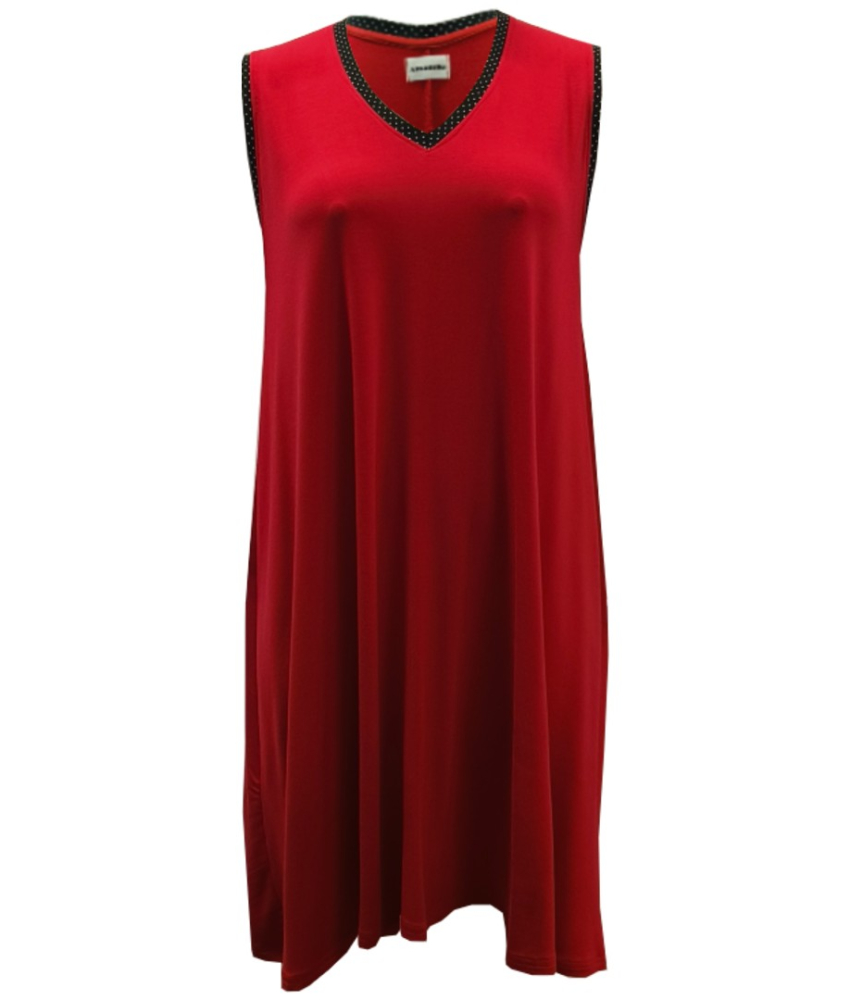 Rød plus size sommerkjole i modal. Moon Soft Red