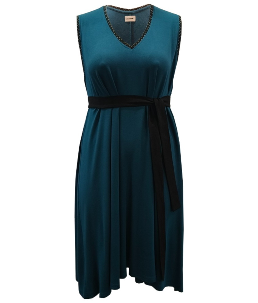 Petroleums blå plus size sommerkjole i modal. Moon Soft Petrol