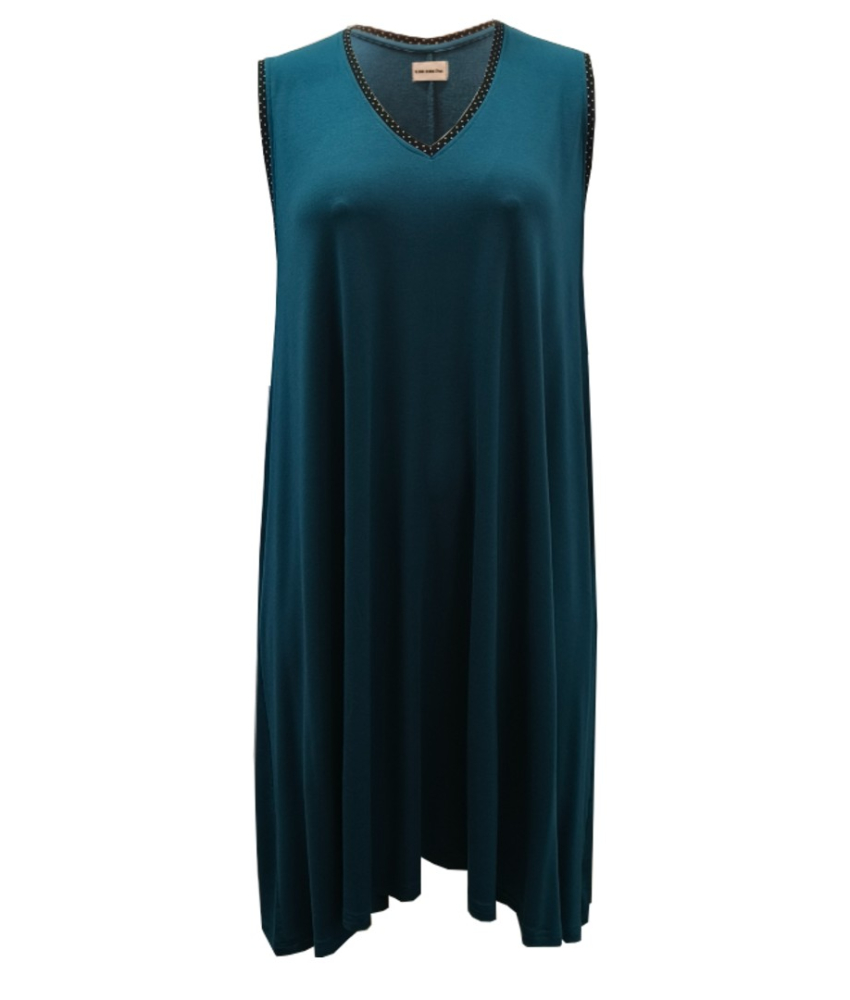 Petroleums blå plus size sommerkjole i modal. Moon Soft Petrol