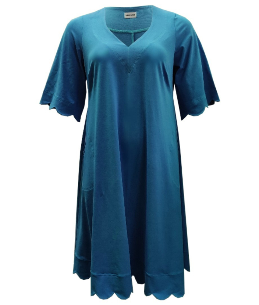 A-formet plus size kjole i lys denim blå - Nami Denim Blue