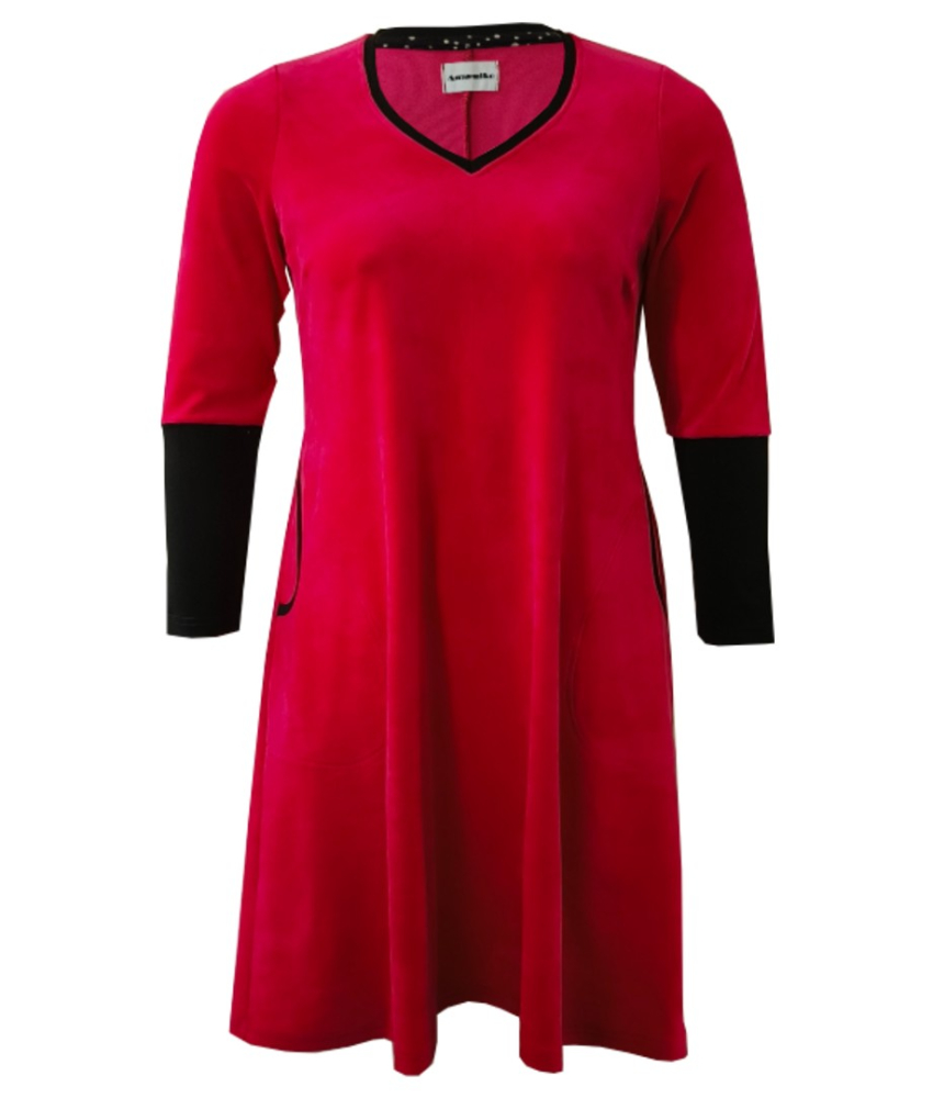 Plus size velour kjole - Tulla Pink Velvet