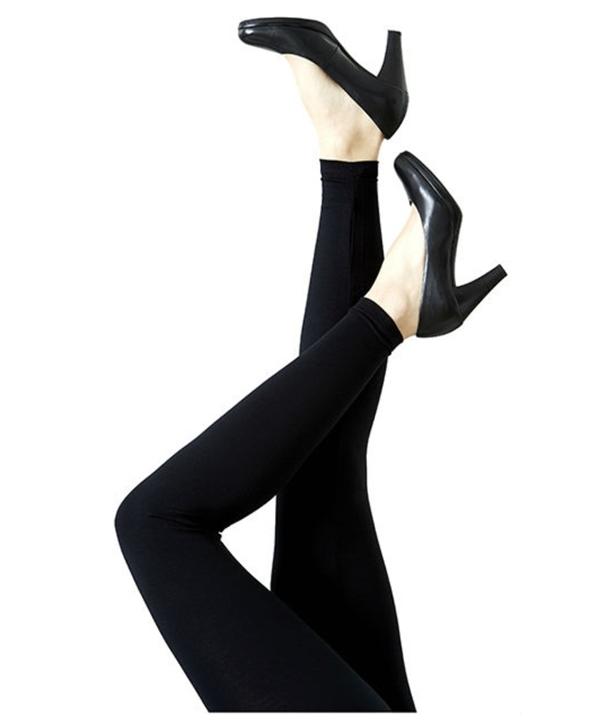 Lange bambus leggings i sort - 401320 fra Festival Strømper