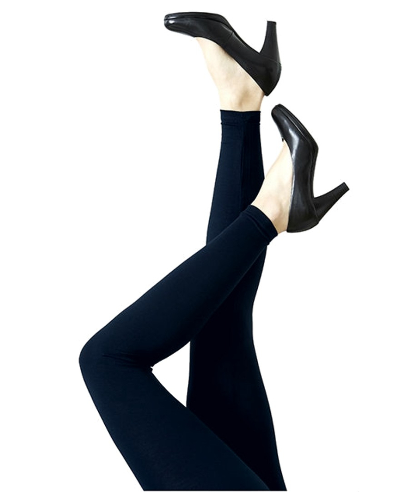 Lange bambus leggings i navy - 401320 fra Festival Strømper