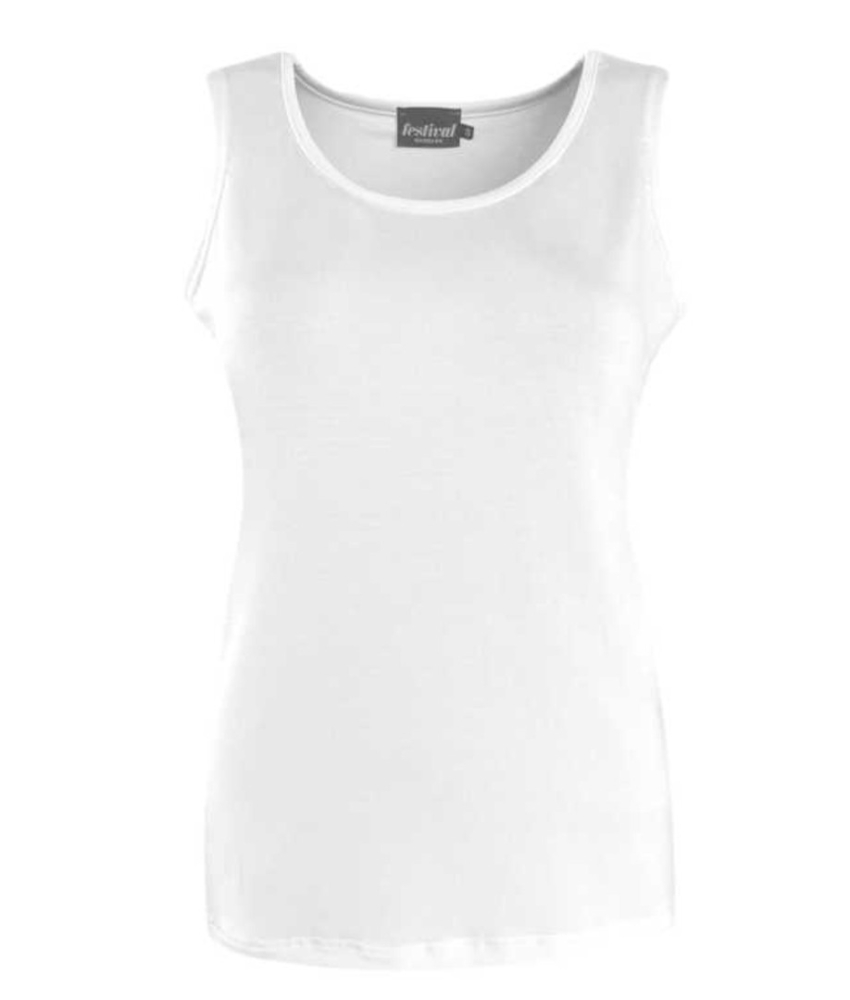 Bambus top i hvid - 610 fra Festival Danmark