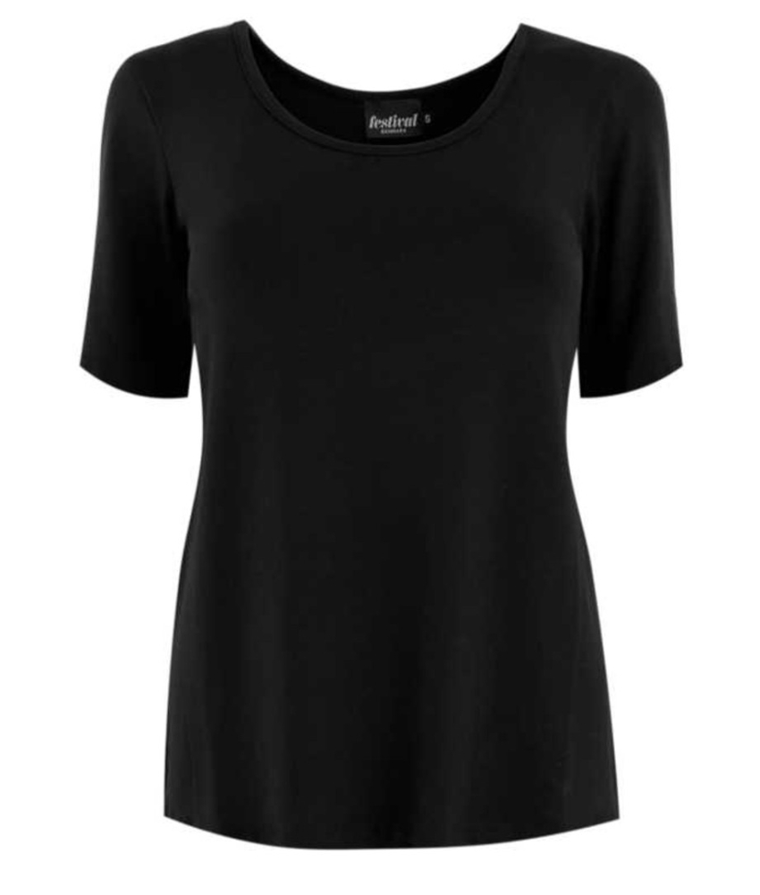 Bambus T-shirt i sort - 620 - Festival Danmark