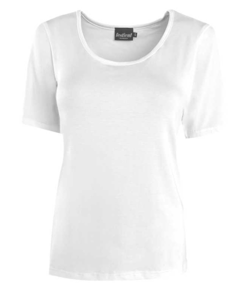 Bambus T-shirt i hvid - 620 - Festival Danmark