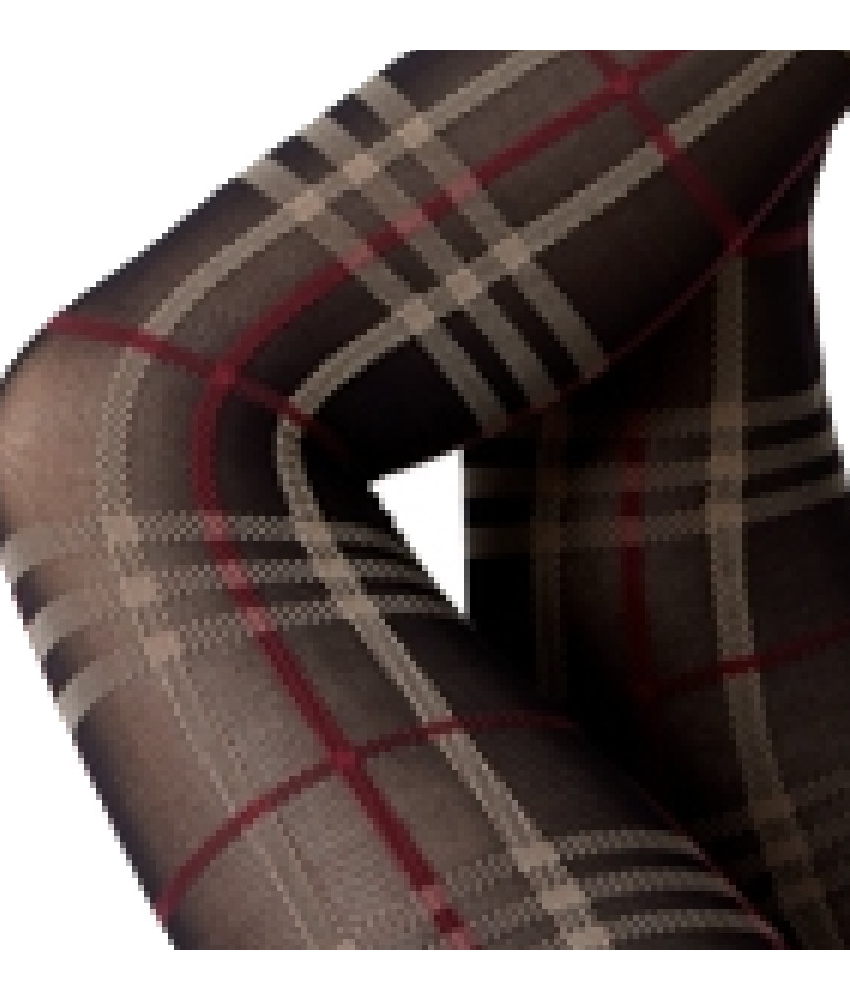 Brune plus size strømpebukser med tern - Brown Festival 96354